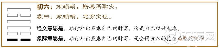 旅卦第二爻,爻辞:六二:旅即次,怀其资,得童仆,贞。