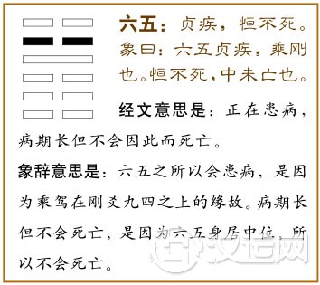六五:贞疾,恒不死。