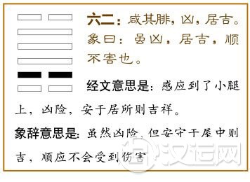 咸卦第二爻，爻辞：六二：咸其腓，凶；居吉。