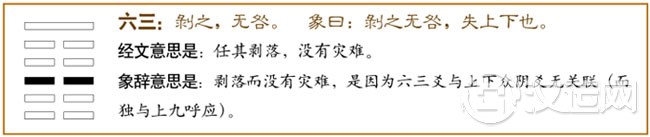 剥卦第三爻，爻辞：六三：剥，无咎。