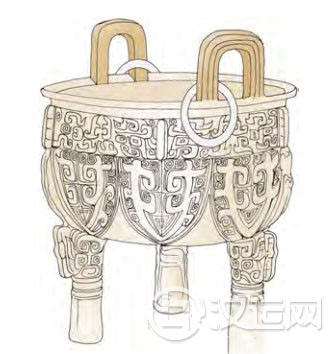 鼎卦第五爻，爻辞：六五：鼎黄耳金铉，利贞。