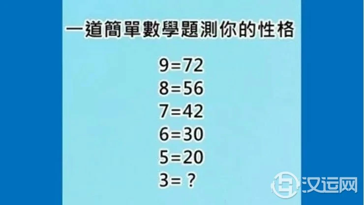 一道数学题 让你“看透你自己”
