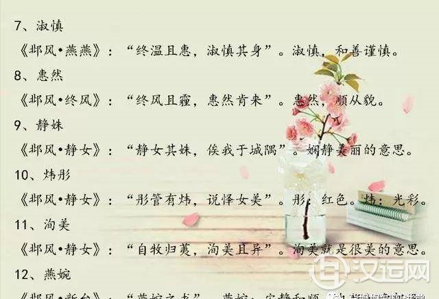 小宝宝起名，诗经楚辞经典起名