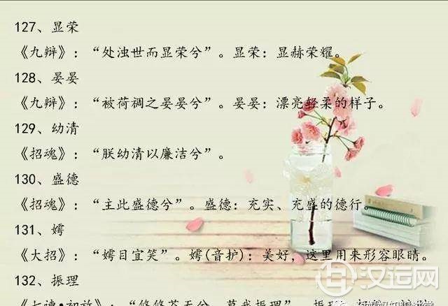 小宝宝起名，诗经楚辞经典起名