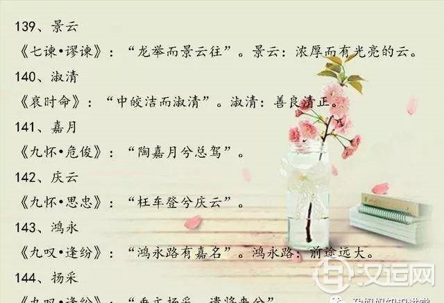 小宝宝起名，诗经楚辞经典起名