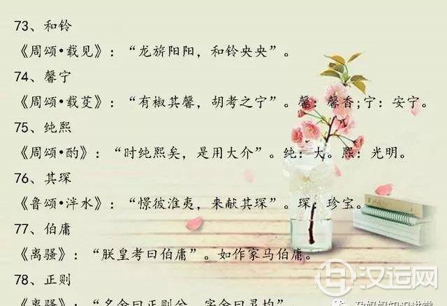 小宝宝起名，诗经楚辞经典起名