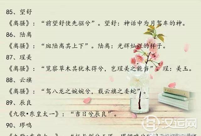 小宝宝起名，诗经楚辞经典起名